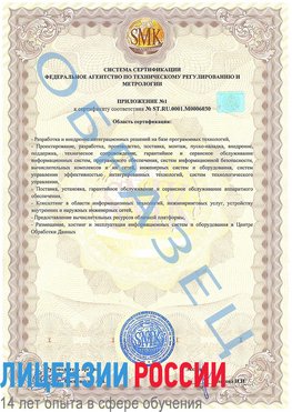 Образец сертификата соответствия (приложение) Саров Сертификат ISO 27001